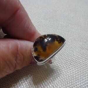 Natural MONTANA AGATE Handmade Sterling 925 Ring Size 6.5 #188C